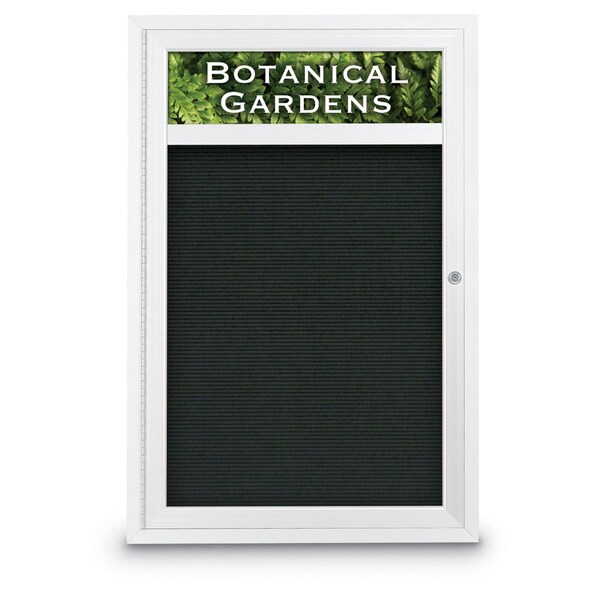 United Visual Products Indoor Enclosed Combo Board, 42"x32", Black Frame/White Porc & Cloud UVCB4232B-WHTPORC-CLOUD - main